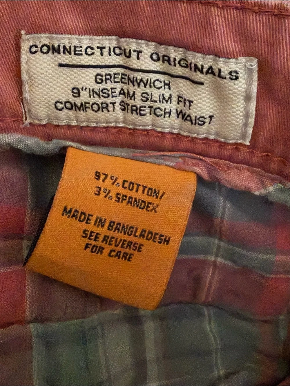 Tailor Vintage Men's Flat-Front Shorts in Dusty Rose salmon pink